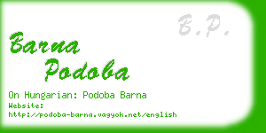 barna podoba business card